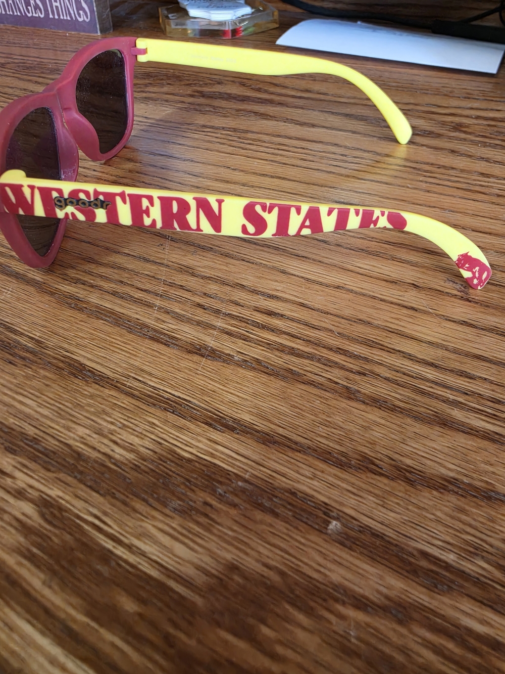 Western States 2022 Men's Sunglasses - Red Frame with Yellow Temples